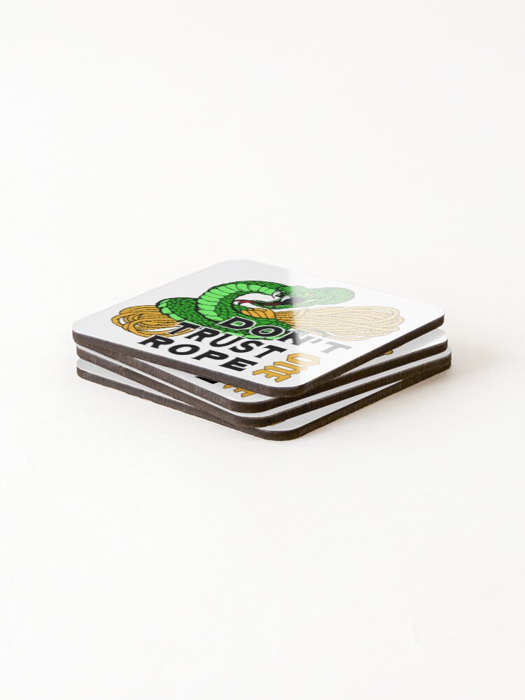 Thumbnail 4 of 5, Coasters (Set of 4), One Rope; Do not Trust; Rope Access; designed and sold by StickerApe.