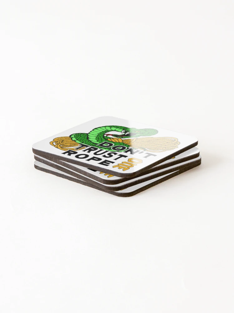 Thumbnail 4 of 5, Coasters (Set of 4), One Rope; Do not Trust; Rope Access; designed and sold by StickerApe.