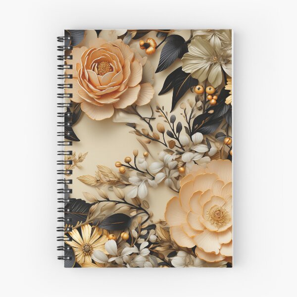 Aperçu de l'œuvre Fleurs et feuilles noires et dorées créée et vendue par Kathleen Douglas.