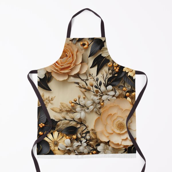 Item preview, Black and Gold Flowers and Leaves  designed and sold by Kathleen Douglas.