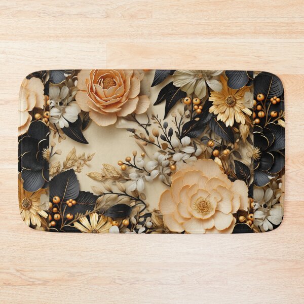 Item preview, Black and Gold Flowers and Leaves  designed and sold by Kathleen Douglas.