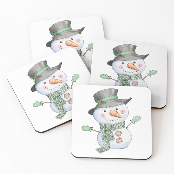Item preview, Cute Snowman with Green Scarf and Mittens designed and sold by PrancingPumpkin.