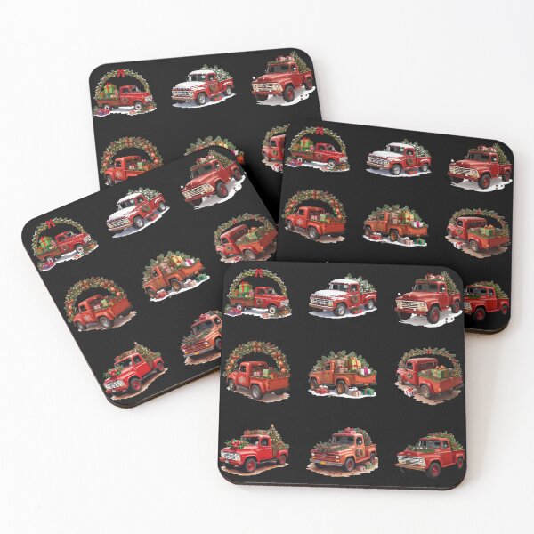Item preview, Red Christmas Truck Illustrations designed and sold by pixclipart.