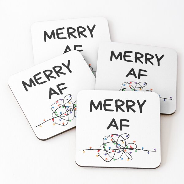 Item preview, Christmas Humor. Rude, Offensive, Inappropriate Christmas Card. Merry AF. Black designed and sold by That Cheeky Tee.
