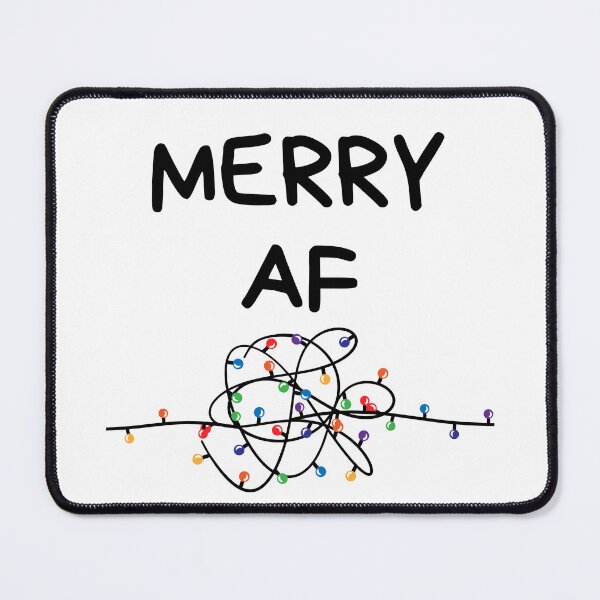Item preview, Christmas Humor. Rude, Offensive, Inappropriate Christmas Card. Merry AF. Black designed and sold by That Cheeky Tee.