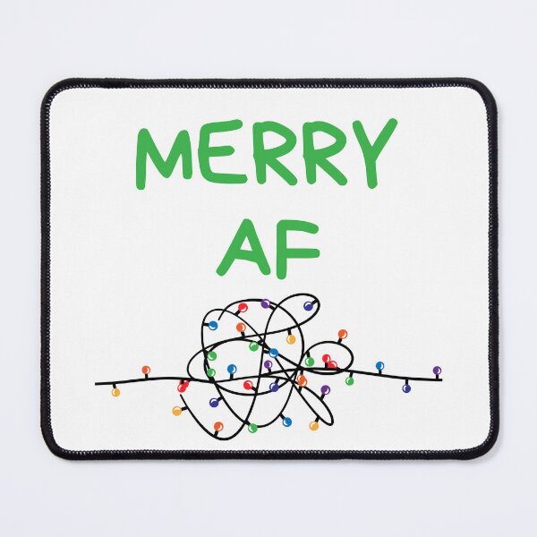 Item preview, Christmas Humor. Rude, Offensive, Inappropriate Christmas Card. Merry AF. Green designed and sold by That Cheeky Tee.