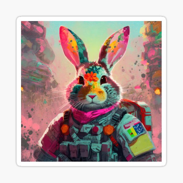 Soldier Rabbit 4 Sticker