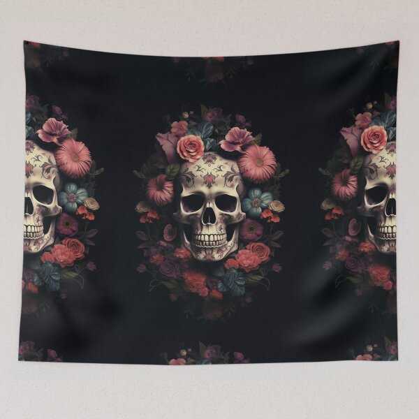 Item preview, Skull with Flowers designed and sold by narenz03.