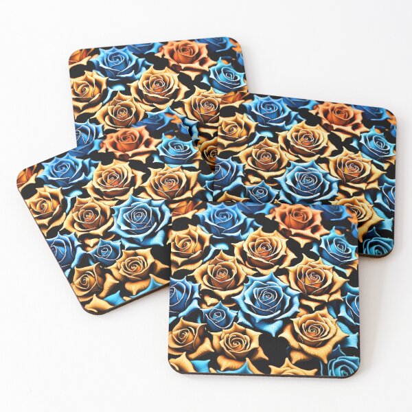 Item preview, Several rosebuds chaotically arranged, primarily in shades of yellow and blue also no background designed and sold by CoolVisionStd.
