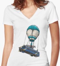 Fortnite Bus Drawing, Colored version Women's Fitted V-Neck T-Shirt