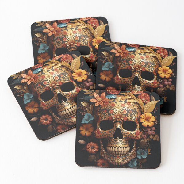 Item preview, Skull with Yellow Flowers designed and sold by narenz03.