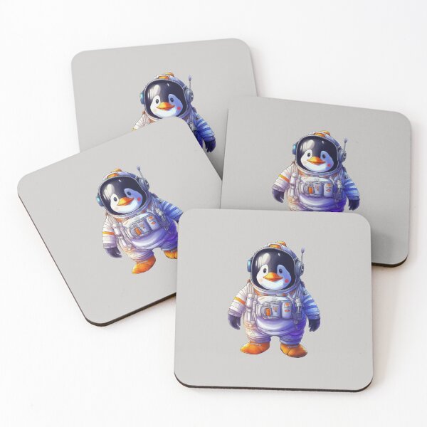 Item preview, Astronaut penguin cartoon space animal designed and sold by portrait4you.