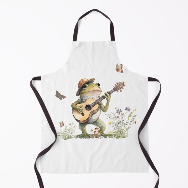 Item preview, Cute Cottagecore Floral Frog Playing Guitar designed and sold by GirlGlowGraphic.