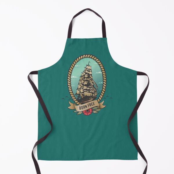 Item preview, Barco vintage en el mar con estilo de tatuaje de pancarta Born Fee designed and sold by Foxalla.