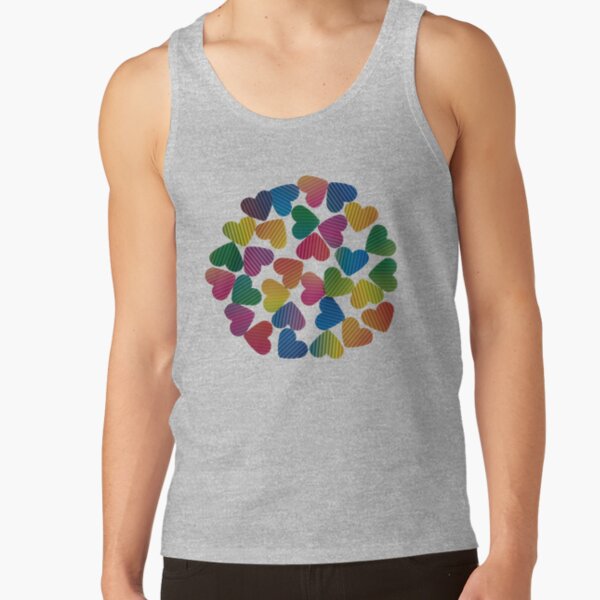 rainbowcolor hearts Tank Top