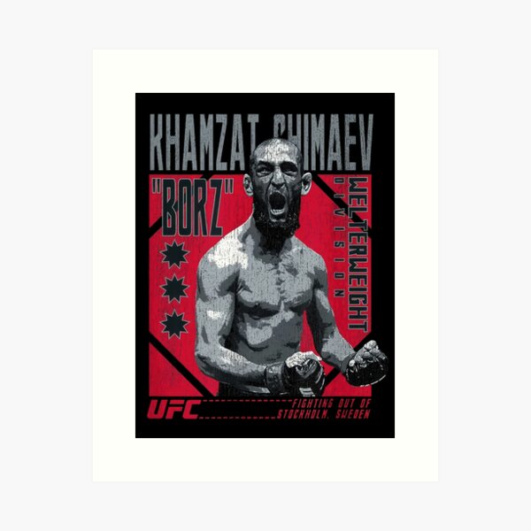 Camiseta oficial de UFC Khamzat Chimaev Rising, Negro 