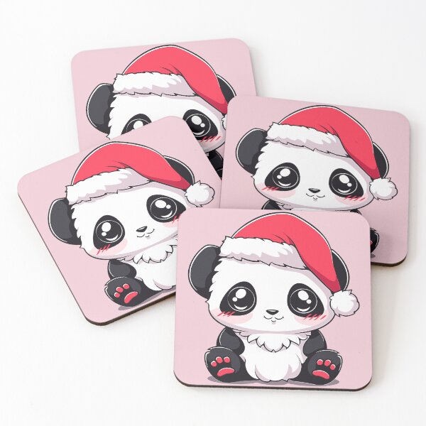Item preview, Cute cartoon panda wearing Santa hat, Christmas panda, New Year panda designed and sold by Niktarka.