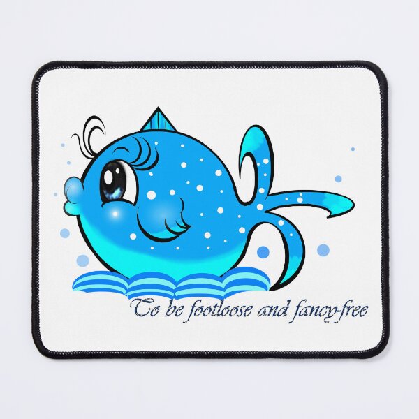 Item preview, Blue fish - To be footloose and fancy-free designed and sold by Shirley cute art .