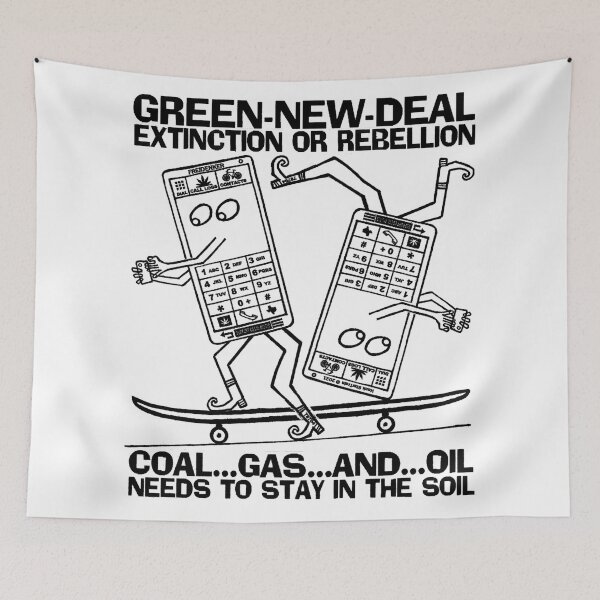 Item preview, GREEN-NEW-DEAL ~ CELL-PHONES ~ COAL GAS OIL ~ SKATEBOARD ~ (V-8-24) designed and sold by RodeoMalibu.