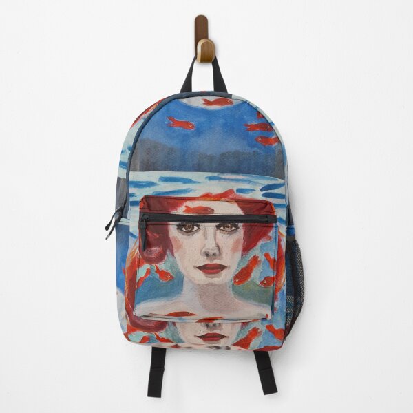 Item preview, Red haired woman under blue water  designed and sold by Kiruthikaarts.