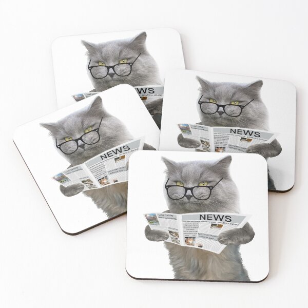 Item preview, Skeptical cat reading newspaper  designed and sold by TicaCreations.