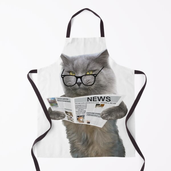Item preview, Skeptical cat reading newspaper designed and sold by TicaCreations.