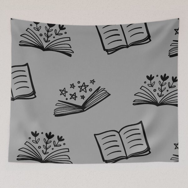 Item preview, Dark Gray Books Pattern. designed and sold by ARichArts.