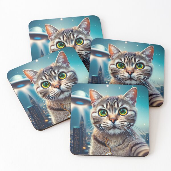 Item preview, Cat selfie with ufo designed and sold by PawelNature.