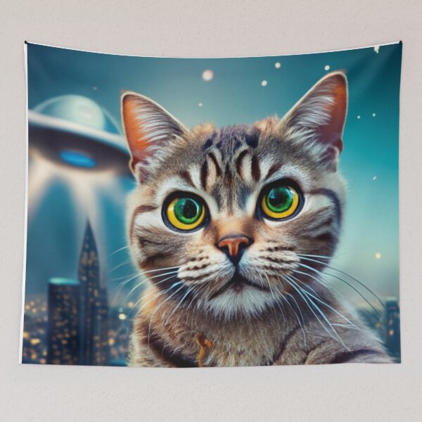 Item preview, Cat selfie with ufo designed and sold by PawelNature.