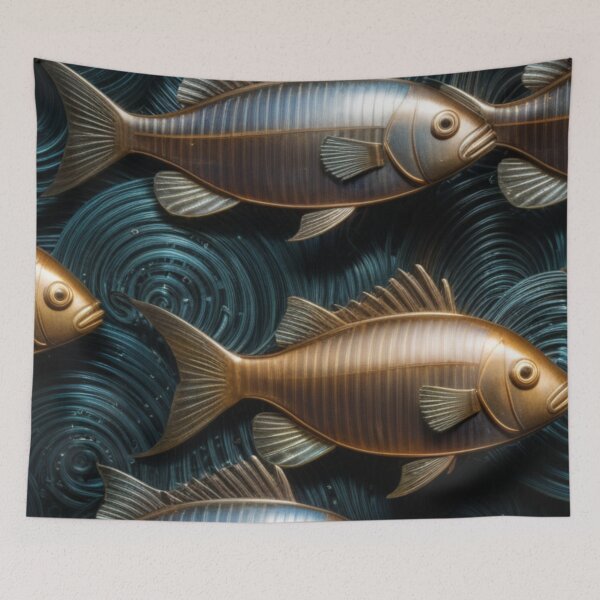 Item preview, Steampunk Industrial Fish Pattern designed and sold by ARichArts.