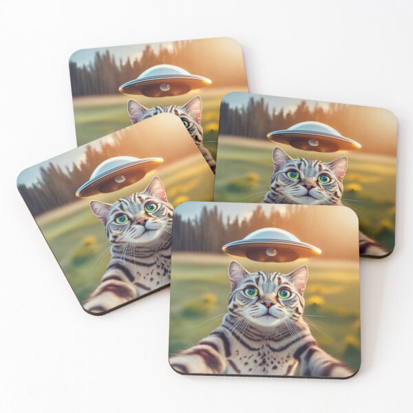 Item preview, Cat selfie with ufo designed and sold by PawelNature.
