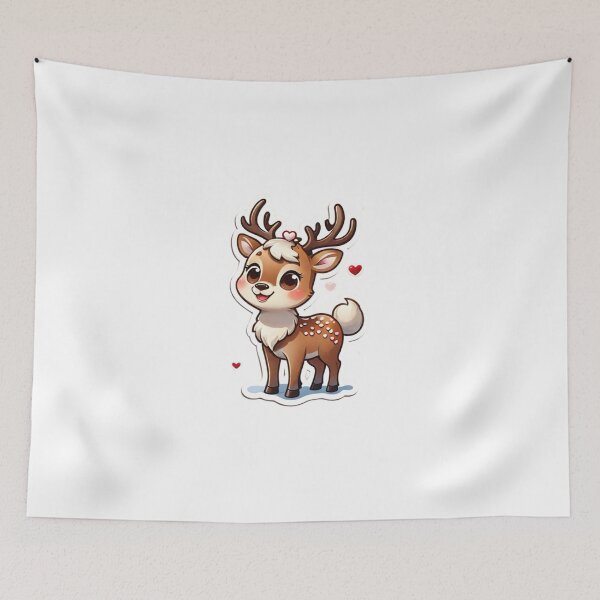 Aperçu de l'œuvre Clipart d’un cerf kawaii mignon. créée et vendue par Vegasstickers.