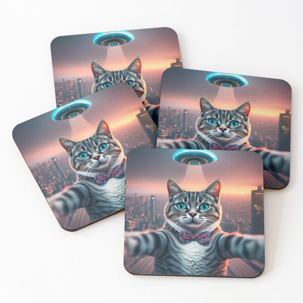 Item preview, Cat selfie with ufo designed and sold by PawelNature.