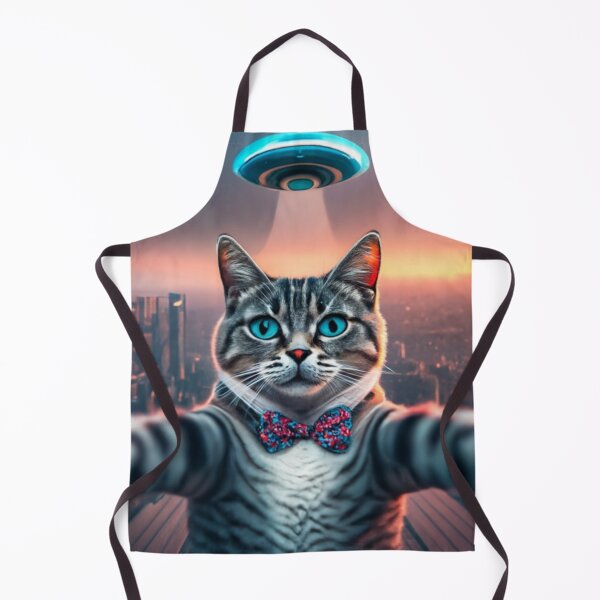 Aperçu de l'œuvre Selfie de chat avec ovni créée et vendue par PawelNature.