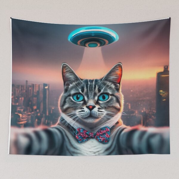 Item preview, Cat selfie with ufo designed and sold by PawelNature.