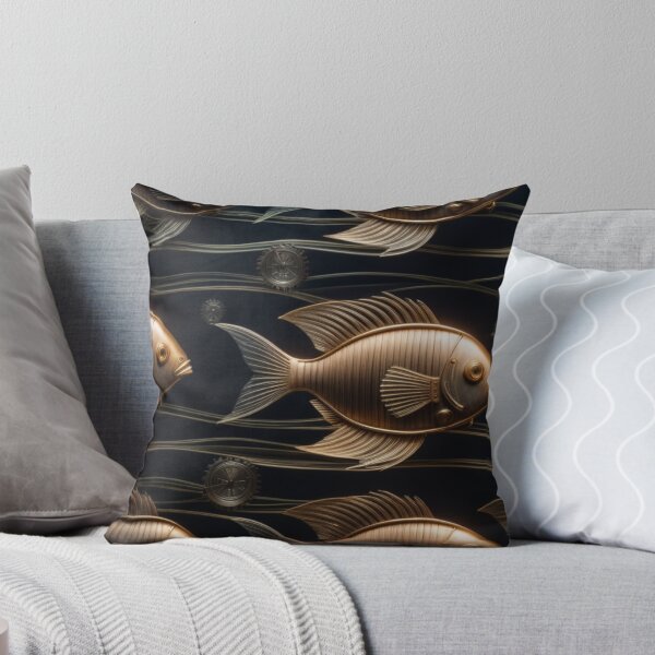 Item preview, Steampunk Industrial Fish Pattern designed and sold by ARichArts.