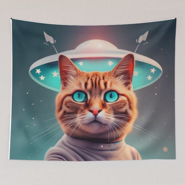 Item preview, Cat selfie with ufo designed and sold by PawelNature.
