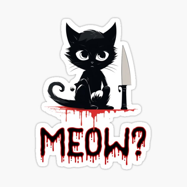 What Stabby Cat Black Cat Sticker