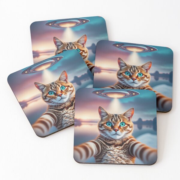 Item preview, Cat selfie with ufo designed and sold by PawelNature.