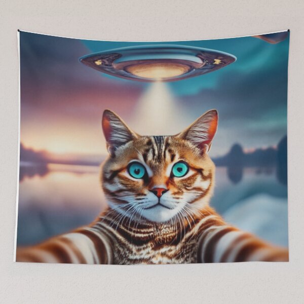 Item preview, Cat selfie with ufo designed and sold by PawelNature.