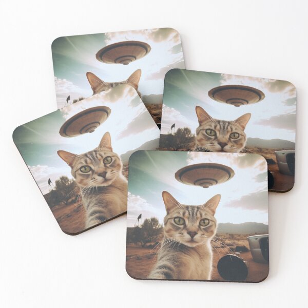 Item preview, Cat selfie with ufo designed and sold by PawelNature.