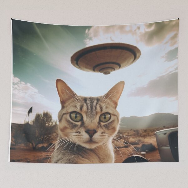 Item preview, Cat selfie with ufo designed and sold by PawelNature.