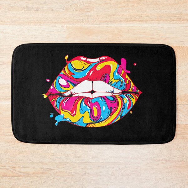 Item preview, Colorful rainbow girl lip - erotic kissing mouth designed and sold by WallGemsArt.