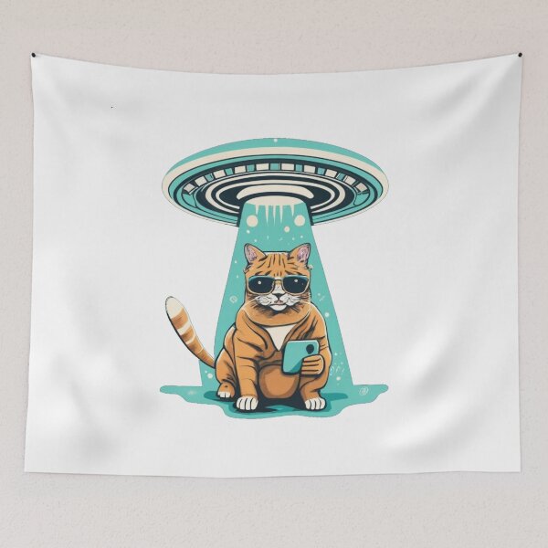 Item preview, Cat selfie with ufo designed and sold by PawelNature.