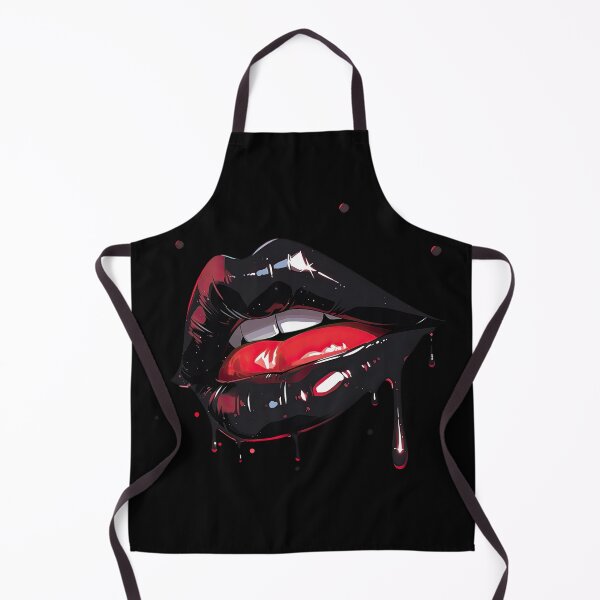 Item preview, Black dripping girl lip - erotic kissing mouth designed and sold by WallGemsArt.