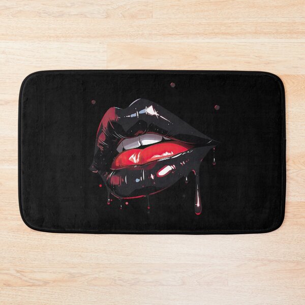 Item preview, Black dripping girl lip - erotic kissing mouth designed and sold by WallGemsArt.