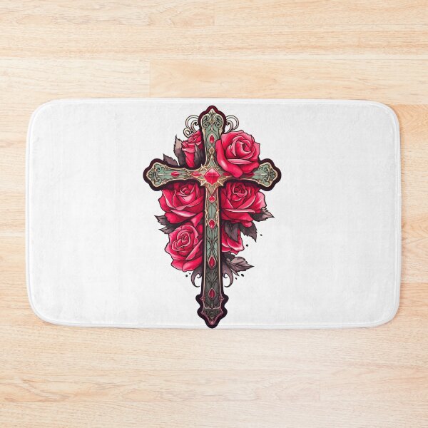 Item preview, Cross with red roses designed and sold by Seelenretter.