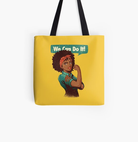 We Can Do It! Black Girl Black Queen Shirt V2 All Over Print Tote Bag