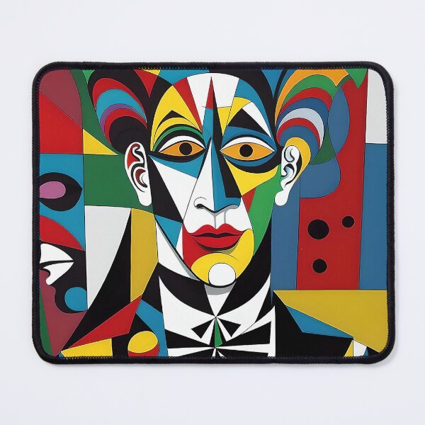 Item preview, Colorful Cubist Jester in Abstract Shapes designed and sold by artmanikin.