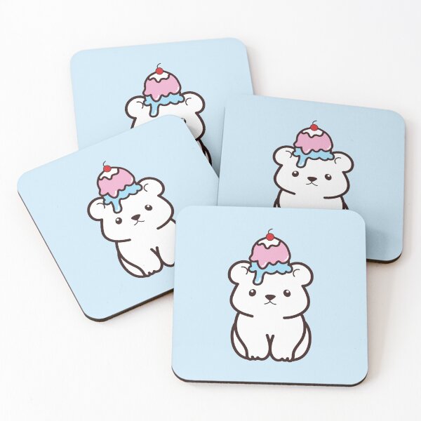 Item preview, Kawaii Ice-bear (polar bear with ice creme)  designed and sold by SunMoonMilk.